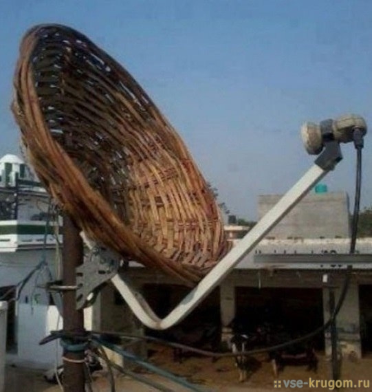 Спутниковая антенна из корзины